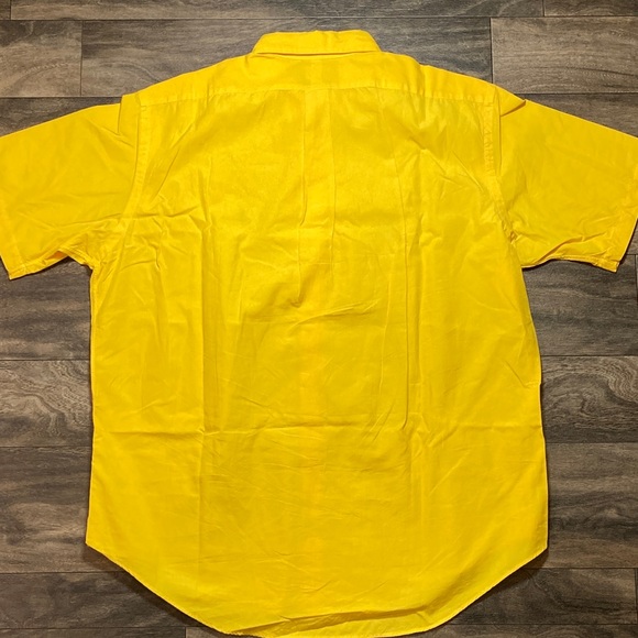 Vintage Ralph Lauren Yellow Short Sleeve Button-Up Shirt Size XL Navy Pony - Picture 3 of 8